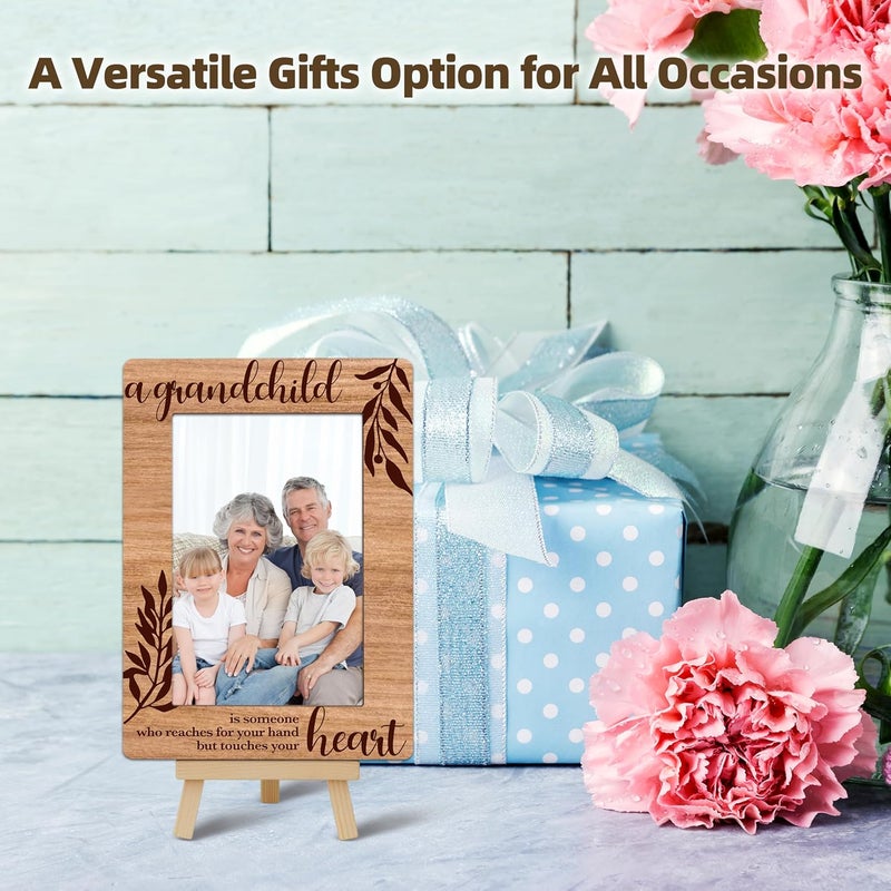 OXRUN Grandparents Picture Frame, Grandchild Wooden Photo Frame with Easel, Display Photo Insert, 4x6 Picture Frame for Tabletop Display - A11 - Image 5
